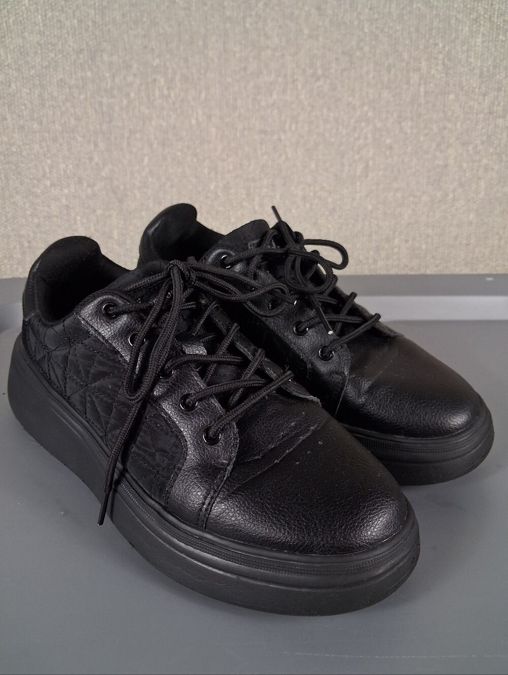 Orthocomfoot Shoes Womens EU 38 US 7.5 Black Orthopedic Platform Quilted Comfort